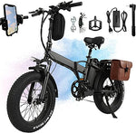 Velo Electrique Pliable Gros Pneu 20"* 4", Batterie 48V 15Ah, Autonomie 40-110km, VTT Électrique, Homme Femme 165cm Fat Bike
