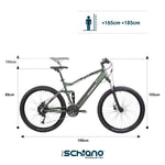F.lli Schiano E-Fully 27.5 inch electric bike , mountain bike for adults , road bicycle men women ladies , bikes for adult , e-bike with accessories , 36v battery, full suspension , motor , charger